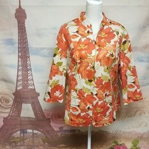 C.j. Banks  floral zippered jacket